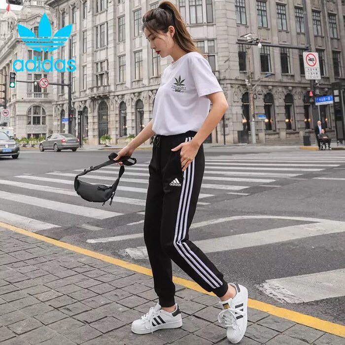 (ORDER)Quần nữ thể thao 3 gạch Nữ in logo adidas cá tính