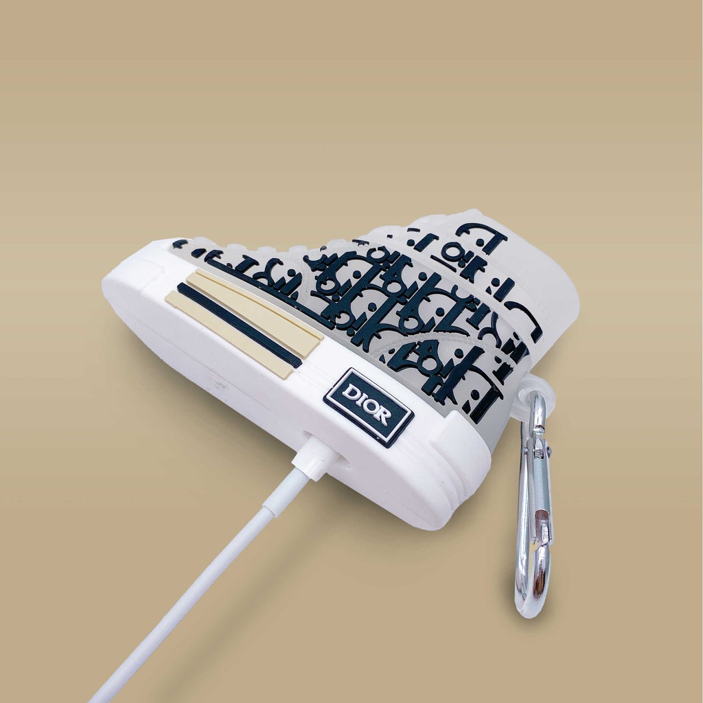 Vỏ Đựng Bảo Vệ Hộp Sạc Tai Nghe Airpods 1/2 Chống Rơi Hình Giày Dior