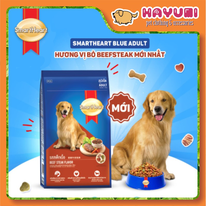 HẠT KHÔ SMARTHEART DÀNH CHO CHÓ TRƯỞNG THÀNH - VỊ BÒ NƯỚNG 400G
