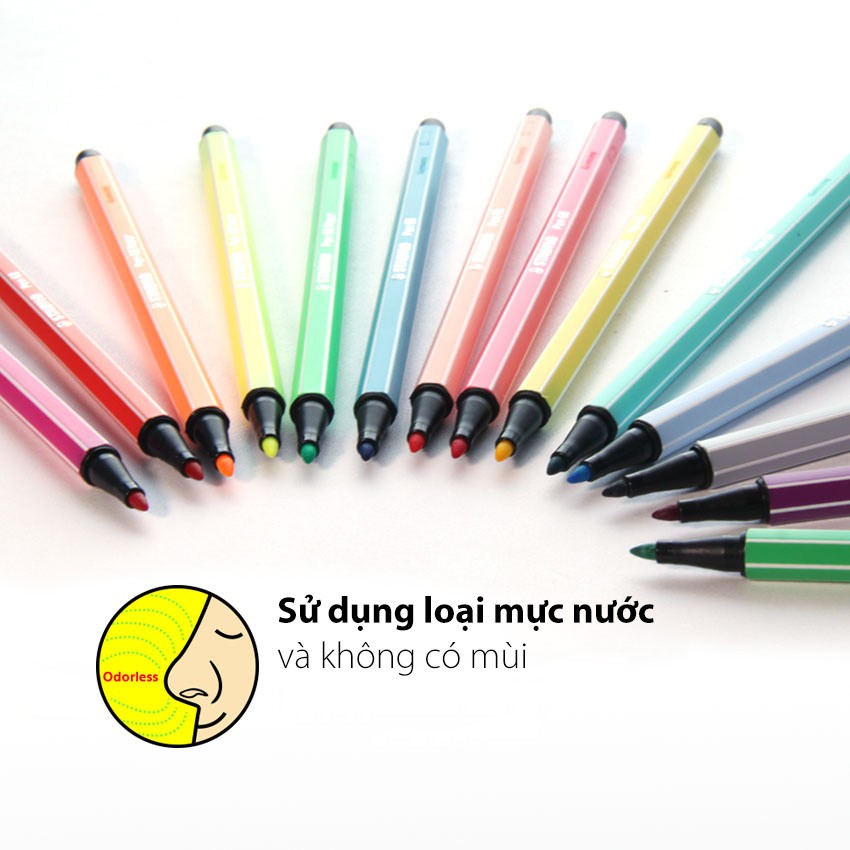Bút lông màu STABILO Pen 68 1.0mm vỉ 10 màu + Tuyển tập tô màu STABILO Art Therapy (PN6810CG)