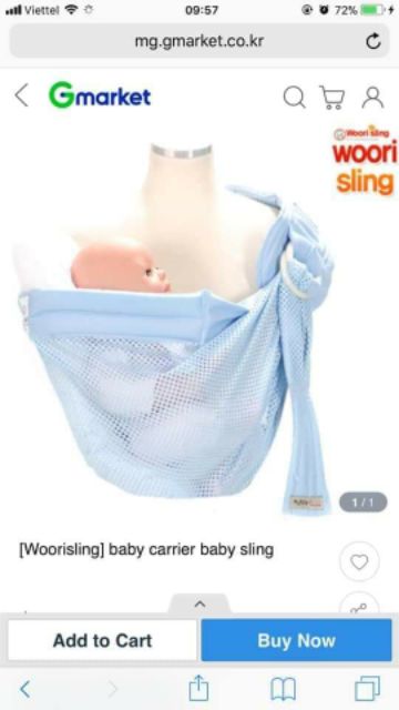 Địu võng bằng vải hàng si