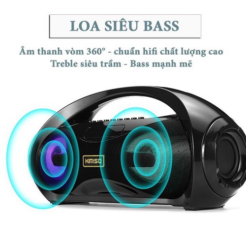 Loa bluetooth mini KIMISO Freeship  Loa bluetooth karaoke  S1 &amp; S2 Cực Ngầu, Âm Cực ChẤT TặNg KèM mIcRÔ