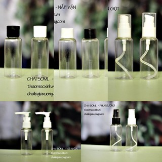 CHAI NHỰA 50ML [FREE SHIP] CHAI NHỰA 50ML NẮP BẬT / CHAI 50ML XỊT PHUN SƯƠNG / CHAI 50ML VÒI KHÓA / CHAI 50ML NHẤN GIỌT