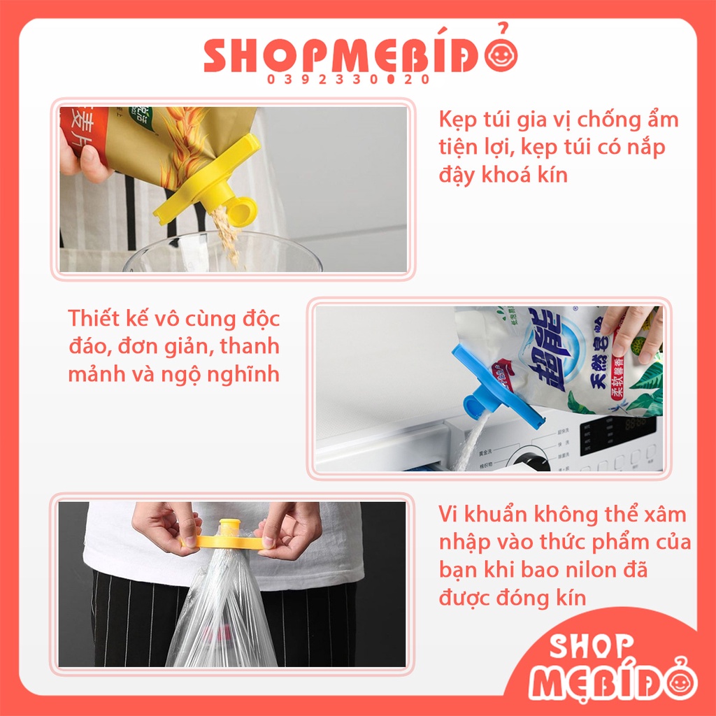Kẹp Khóa Miệng Túi Thực Phẩm Tiện Dụng Đảm Bảo Chất Lượng Thực Phẩm COLLEN LIFE Shop Mẹ Bí Đỏ GD02