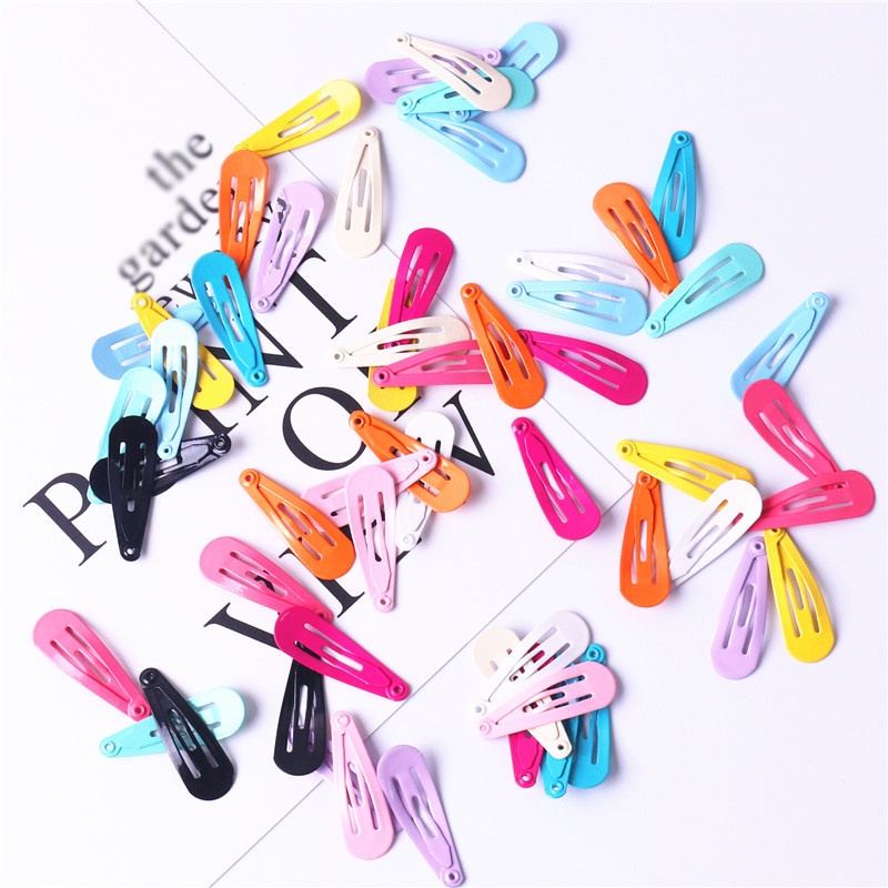 Set 50 Kẹp Tóc 3cm Nhiều Màu Sắc Đơn Giản Cho Bé Gái