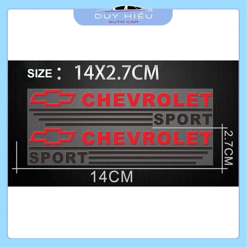 Bộ 2 Tem Dán Gương Chiếu Hậu ô tô Chevrolet new