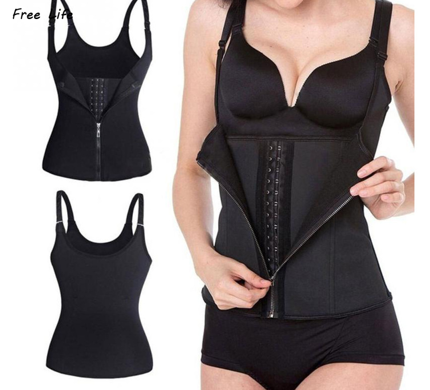 Free Life Áo Nịt Bụng 3 Lớp Có Dây Kéo Dành Cho Nữ