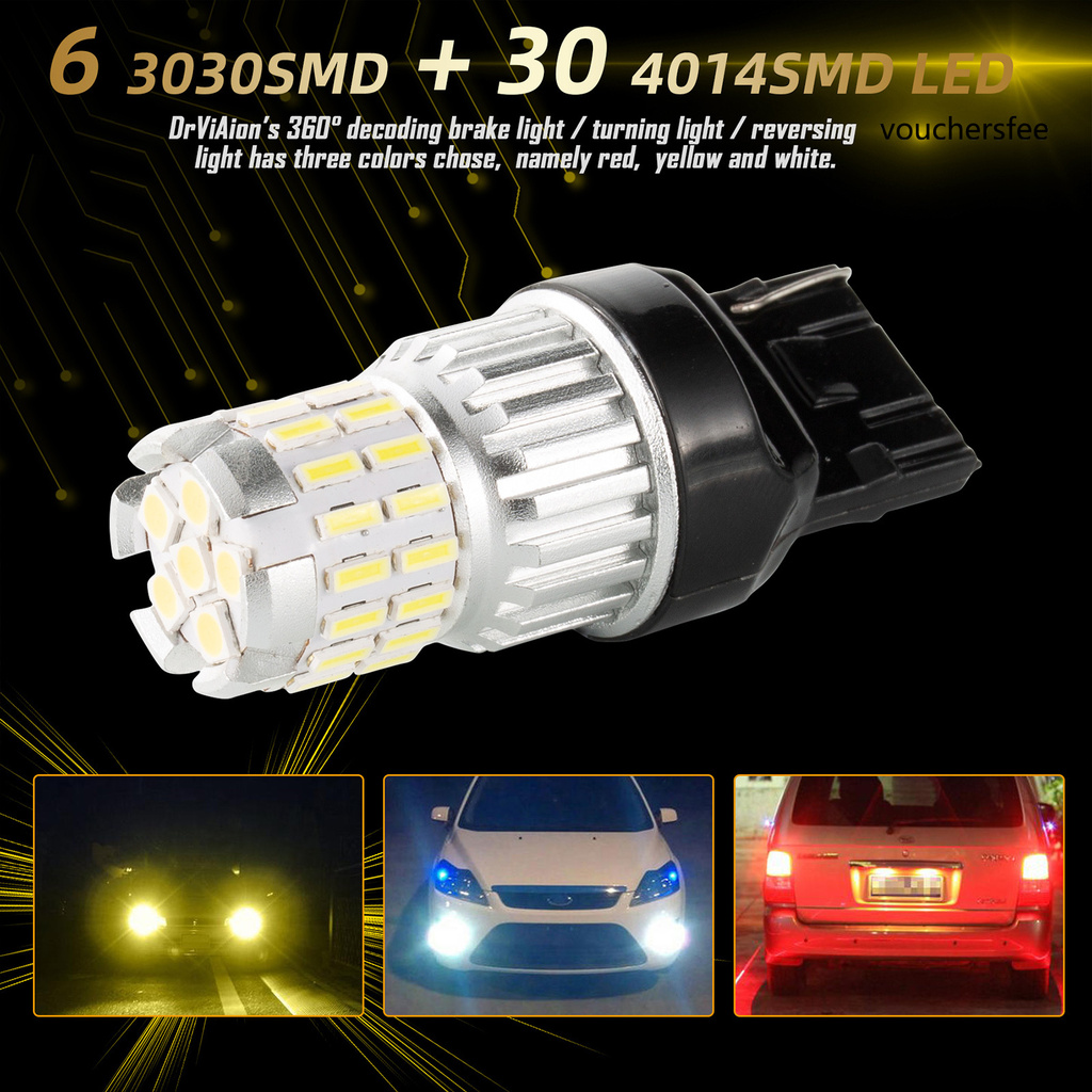 1 Cặp Đèn Led T20 7443 W21 / 5w 36smd Chống Nước Cho Xe Hơi