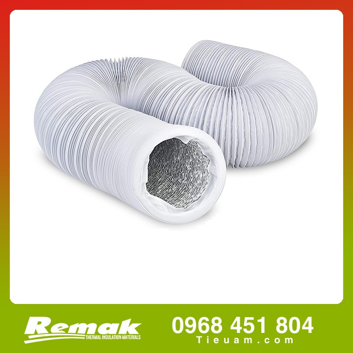 Ống gió phủ nhựa PVC Chống rách Cách nhiệt Bảo ôn Ống dài 8m