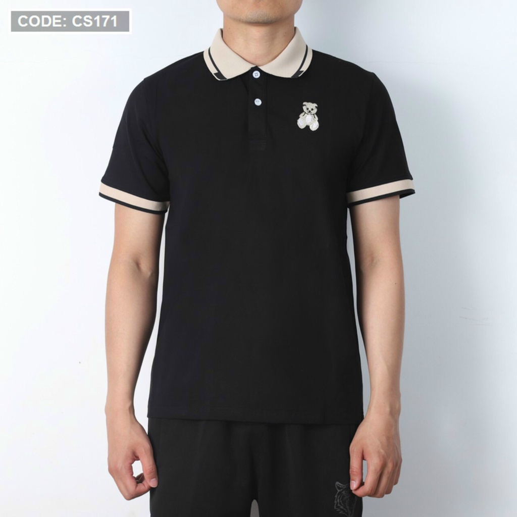 Áo polo nam Bear Big Size 3xl 95kg họa tiết thêu gấu sắc nét, trẻ trung chất liệu CVC cá sấu xuất khẩu