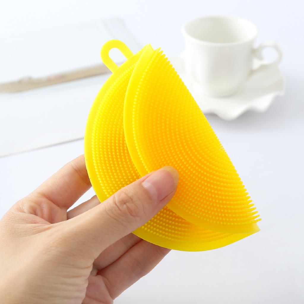 Miếng Rửa Chén Hình Tròn Bằng Silicon