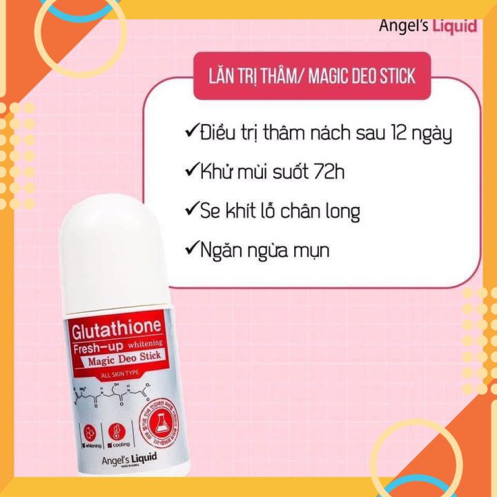 Lăn Nách Khử Mùi , Giảm Thâm Glutathione Fresh Up Whitening Angel’s Liquid 60ml [ Chính - Hãng ]