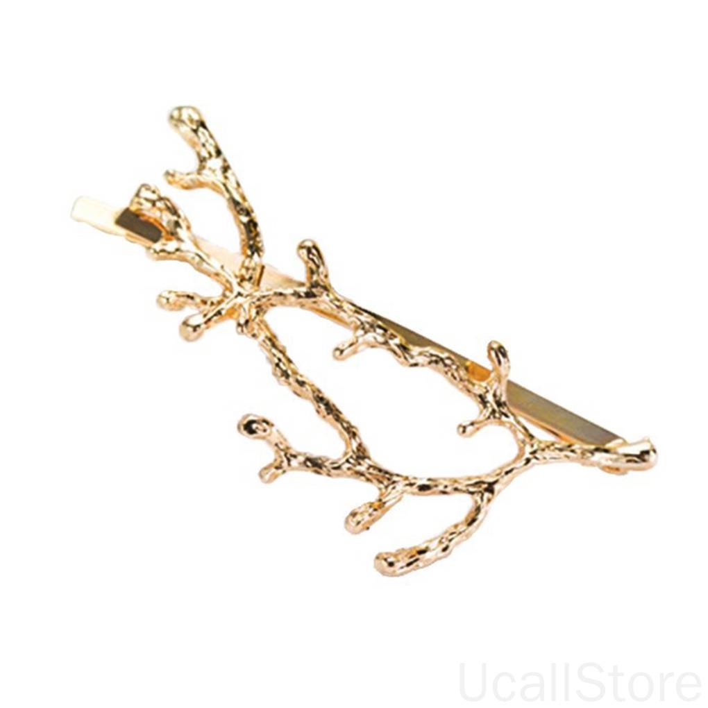 Kẹp Tóc Hình Cành Cây Bằng Hợp Kim Màu Vàng / Bạc Phong Cách Hàn Quốc Cổ Điển Dành Cho Nữ 1