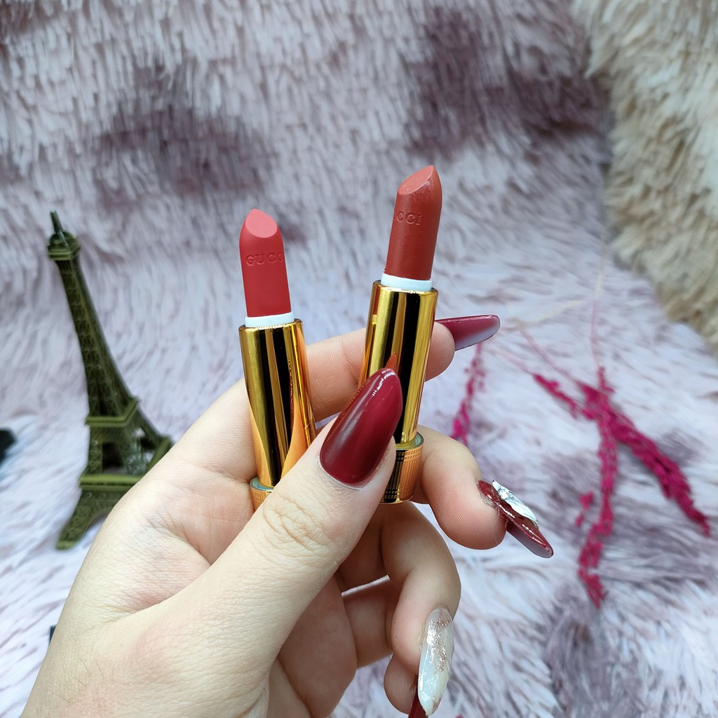 Son Gucci Rouge À Lèvres Satin Lipstick minisize 1.3g Cao Cấp son Lì Pha Dưỡng Siêu Mịn Mượt | BigBuy360 - bigbuy360.vn