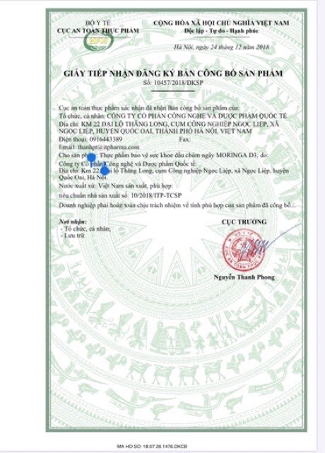 Dầu Chùm Ngây Moringa D3