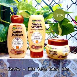 Dầu gội - Dầu xả - Kem ủ tóc Garnier Wahre Schatze Mật ong