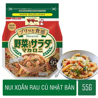 (08.2022) Nui xoắn rau củ Macaron gói 150G Nhật Bản cho bé lười ăn rau củ