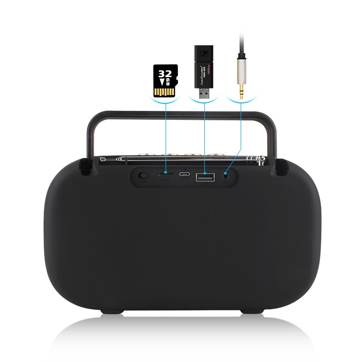 Loa bluetooth Kisonli KS-1990 tích hợp anten bắt sóng cực mạnh, kèm romote, hỗ trợ thẻ nhớ/ USB/ FM/ AUX (nhiều màu)