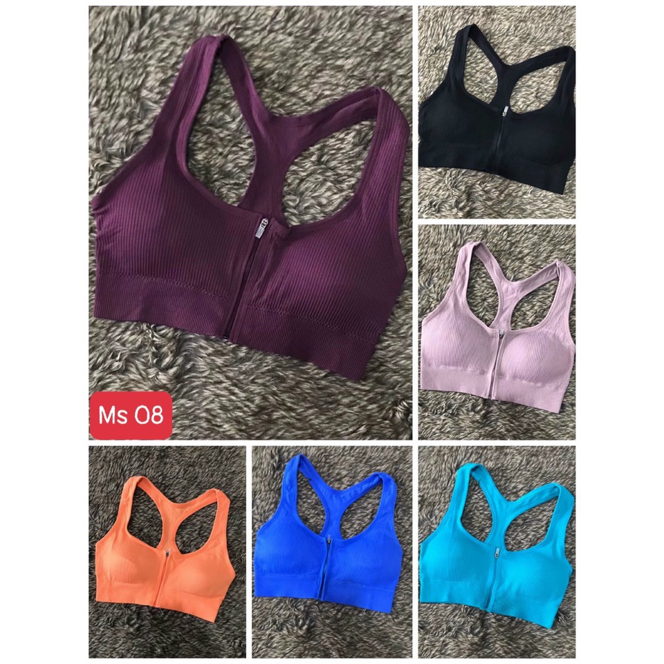 Aó bra tập gym yoga thể thao nữ khóa kéo dệt kim quảng châu Bin Sports A201