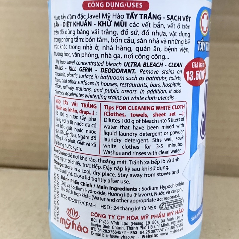 Nước tẩy quần áo Javel 550g