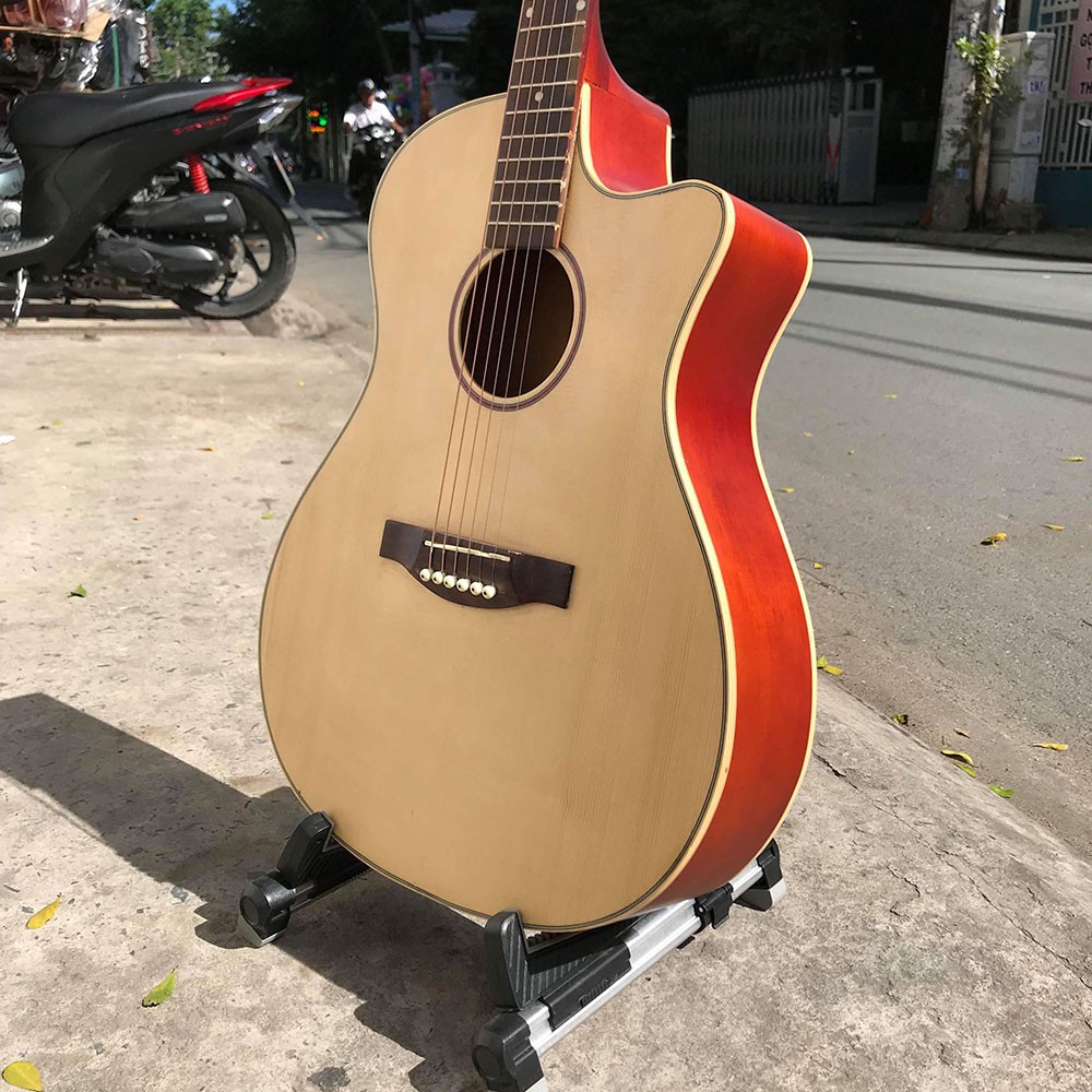 Đàn tập chơi - Guitar acoustic SVA1 - Đàn 6 phụ kiện, có bao da - Có ty chống cong giúp chơi lâu năm