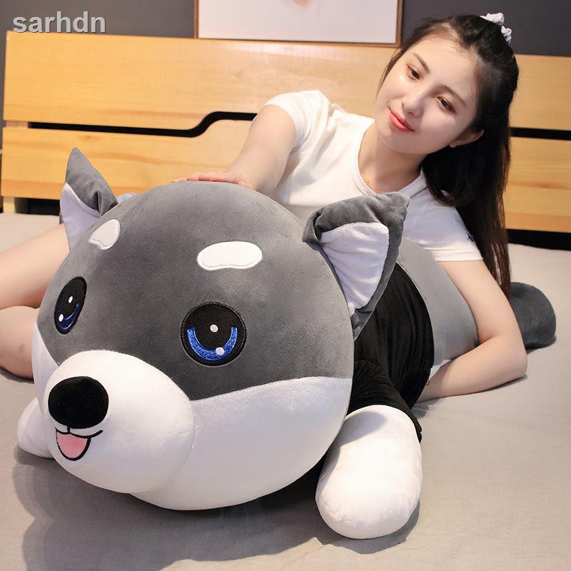 Gối Ôm Hình Chú Chó Husky Bằng Nhung Dễ Thương Xinh Xắn