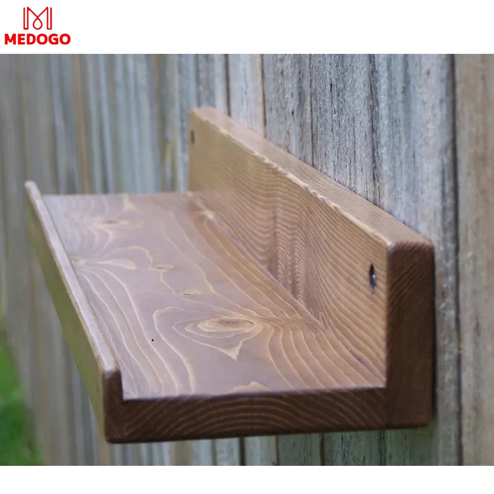 Kệ gỗ treo tường màu nâu socola nhiều kích thước Medogo, Kệ để đồ lưu niệm trang trí nội thất