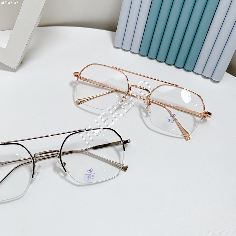Mắt Kính Gọng Kim Loại Chống Bức Xạ Thời Trang Unisex