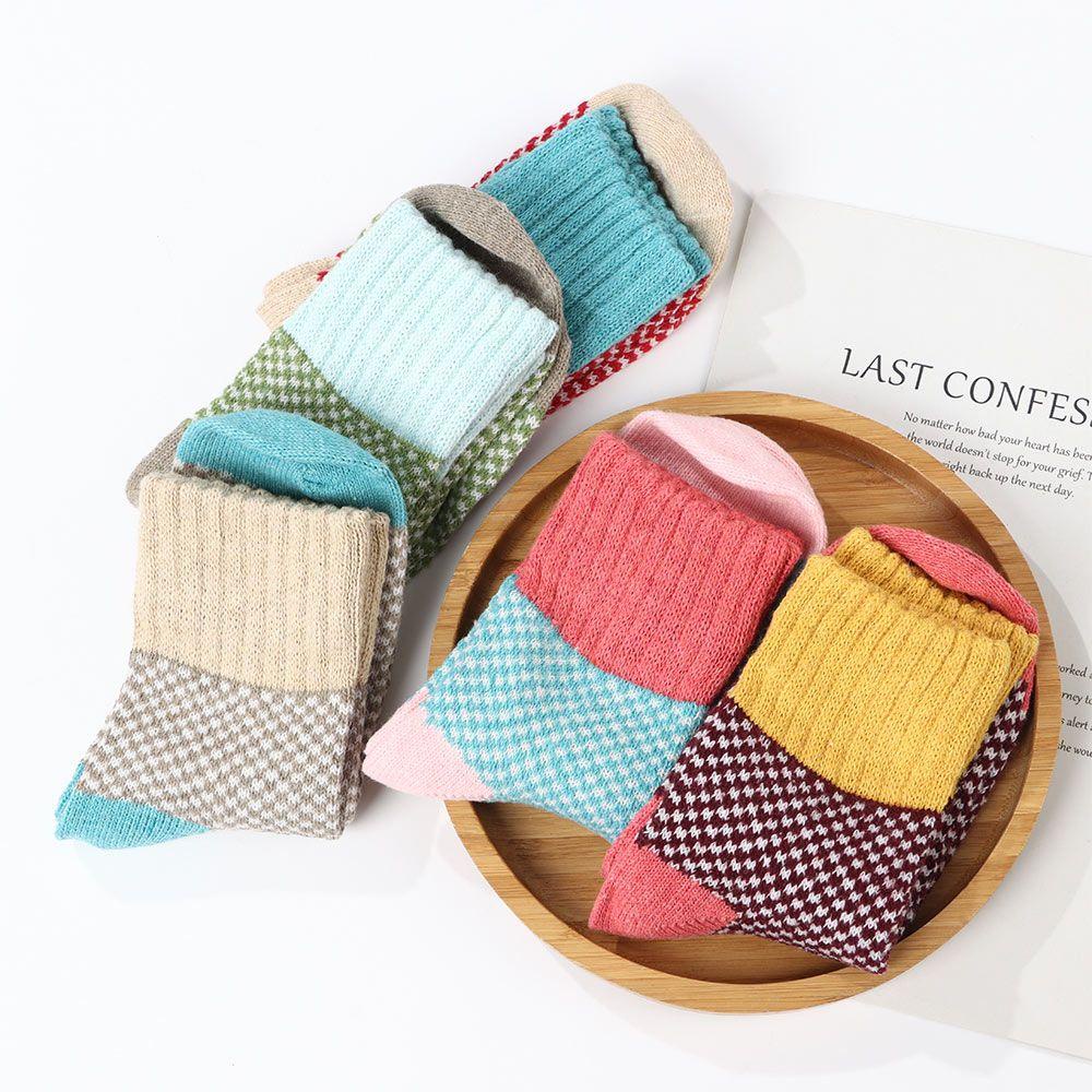 Bộ 5 Đôi Vớ Dày Mềm Mại Giữ Ấm Thoáng Khí