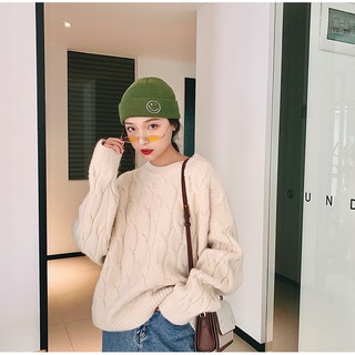 Nón Mũ len icon smile thời trang - N217