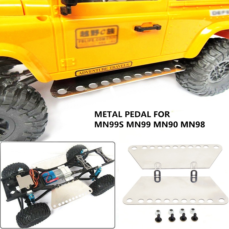 Mn99s mn 99S mn99 MN98 MN90 RC xe kim loại nâng cấp các bộ phận kim loại tấm bên bàn đạp cho mn mn99