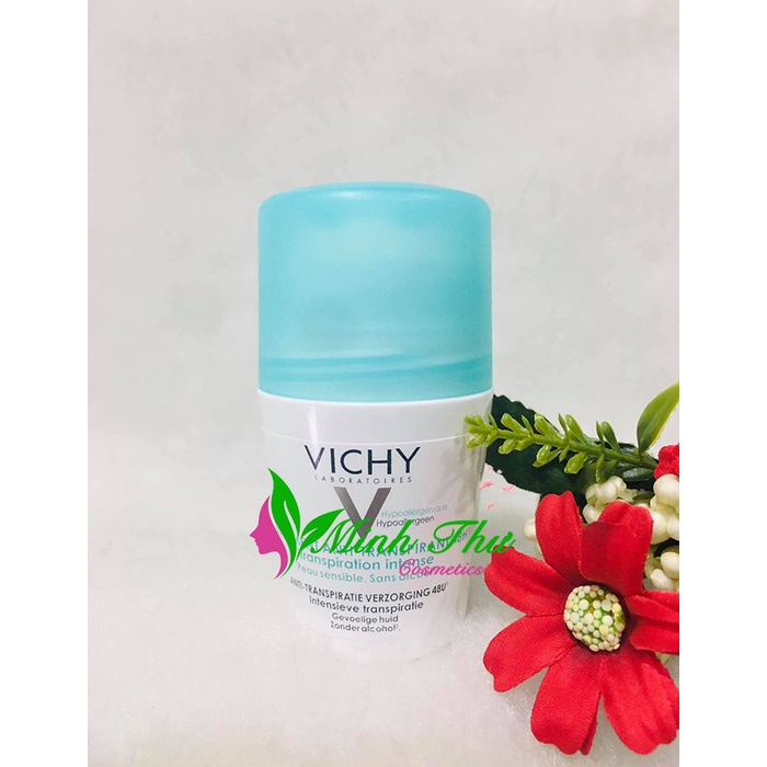 Lăn Khử Mùi Vichy Ngăn Mồ Hôi, Giữ Khô Thoáng Suốt 48H 50ml