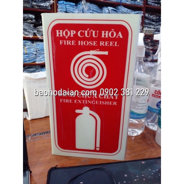 Biển báo dạ quang hộp tam giác hộp cứu hỏa, bình chữa cháy, chuông báo cháy
