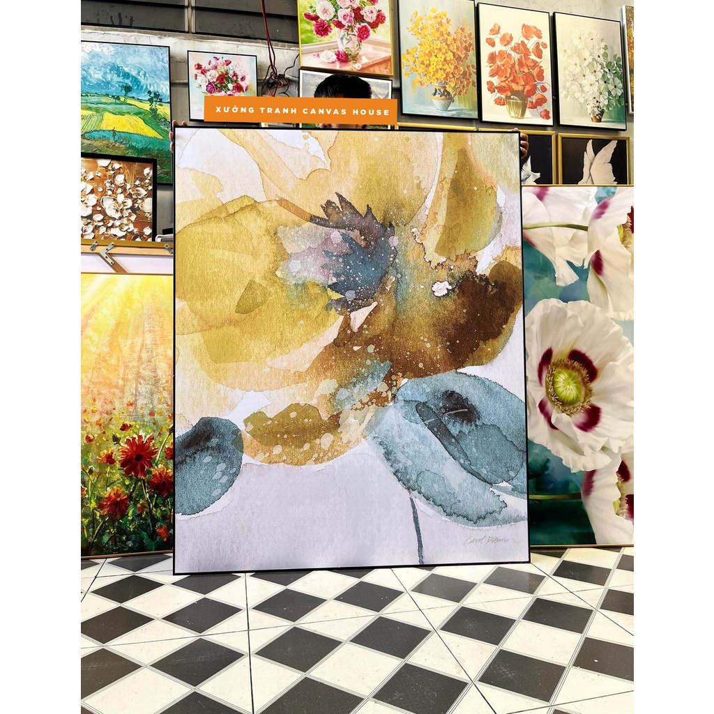Tranh Canvas Hoa Vàng Trừu Tượng  - The Canvas House - S1HV