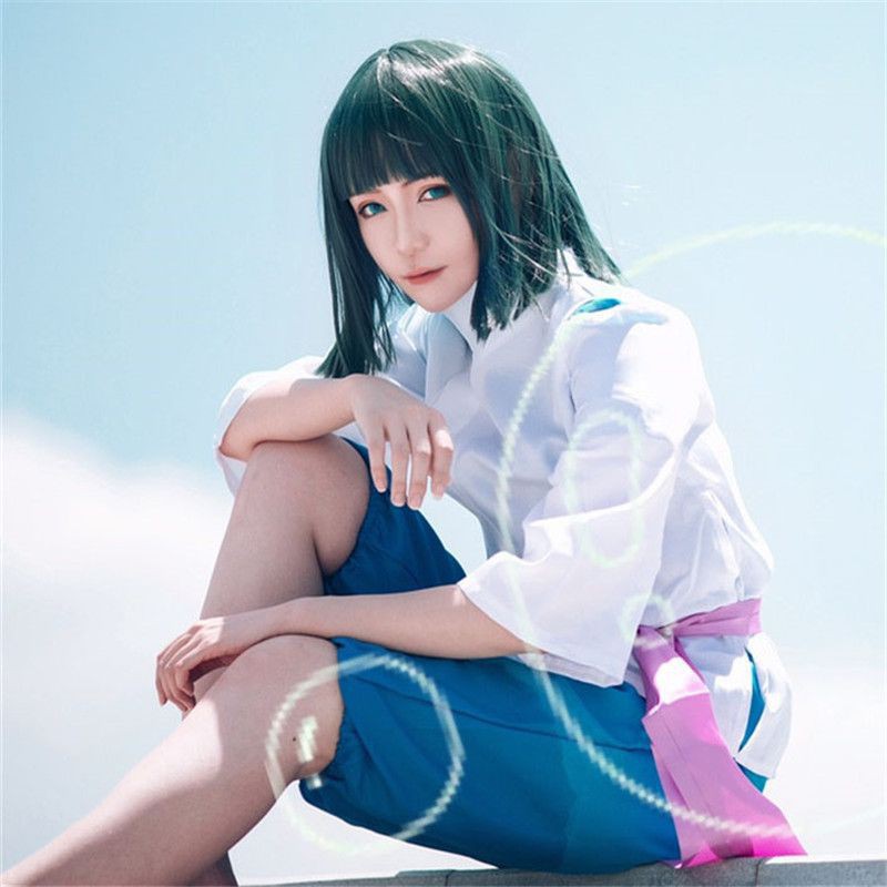 Bộ trang phục/ Tóc giả hóa trang nhân vật hoạt hình Spirited Away Nigiha Yami Kohakunuoshi Chihiro Ogino