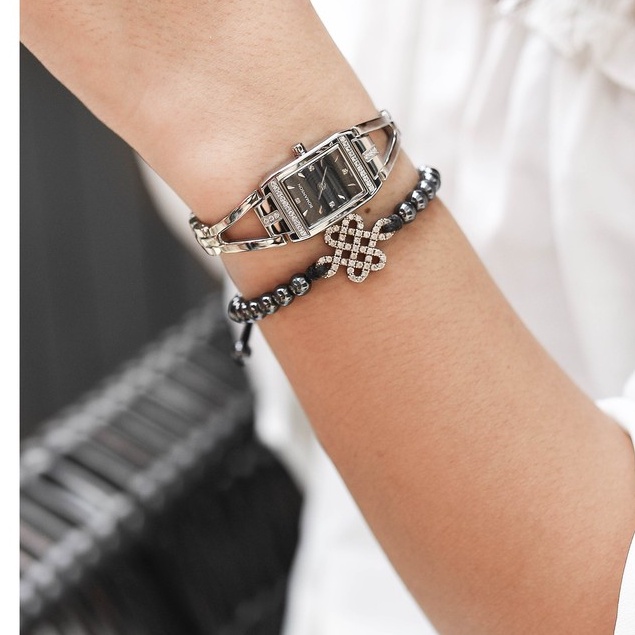 Đồng hồ Romanson Watch RM2651QLWBK nữ mặt nhỏ đính đá kính Sapphire chống xước dây thép chống nước cao cấp chính hãng