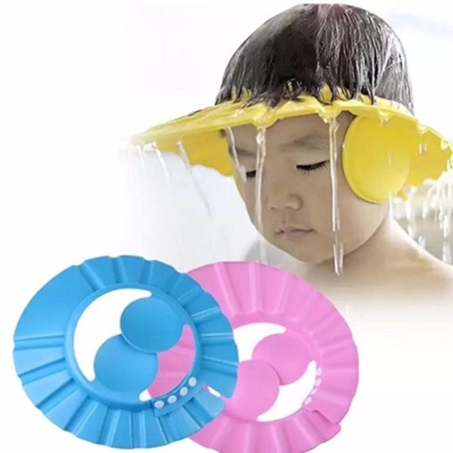 NÓN TẮM,MŨ GỘI ĐẦU CHẮN NƯỚC CÓ BỊT TAI CHO BÉ