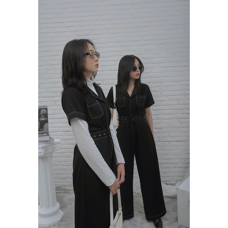 Jumpsuit đen áo liền quần Seemless By Gum