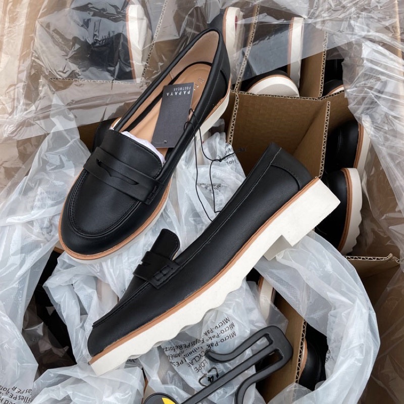Giày lười nữ Papaya Giày Loafers Matalan xuất dư 0622