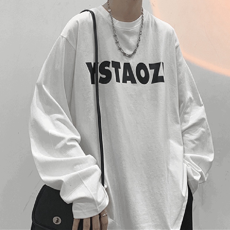 Áo Thun Tay Dài Cổ Tròn In Chữ Thoải Mái Thời Trang unisex size M-5XL