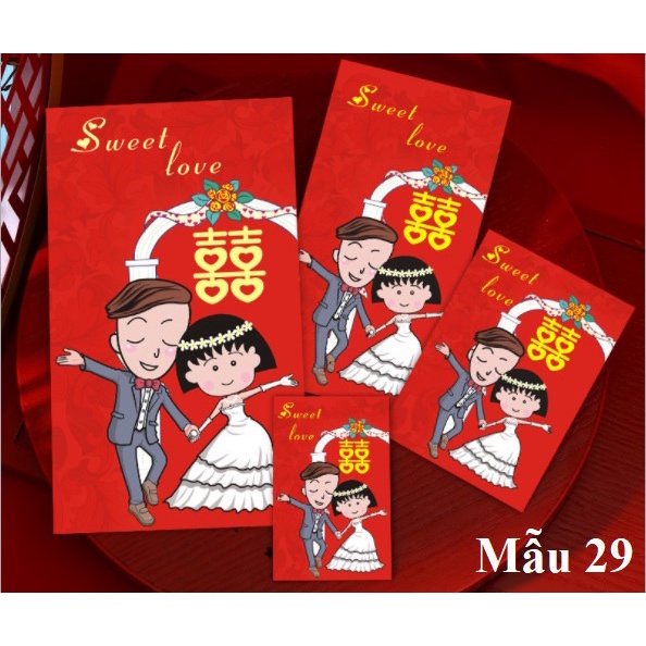 Size lớn - Bao lì xì hình dễ thương dùng trong bưng quả đám cưới