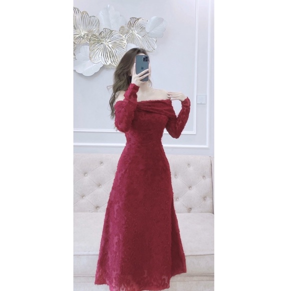 ⚡️KB PhuongLinh⚡️ VÁY VOAN TƠ NỔI VAI NGANG HOA NGỰC