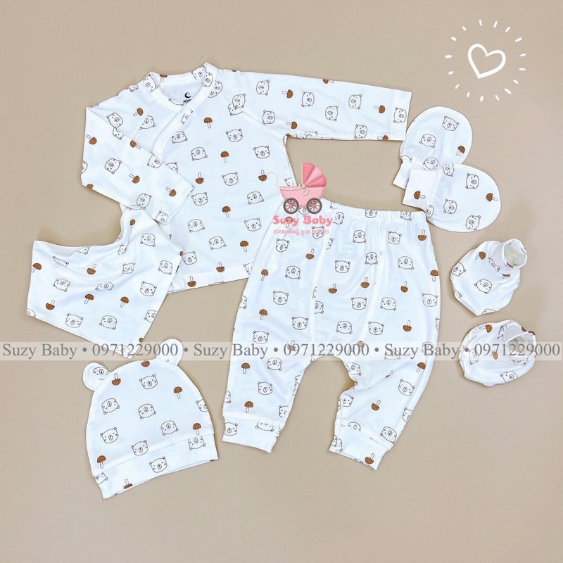 SET BỘ SƠ SINH MOON PETIT đầy đủ phụ kiện, Suzy baby