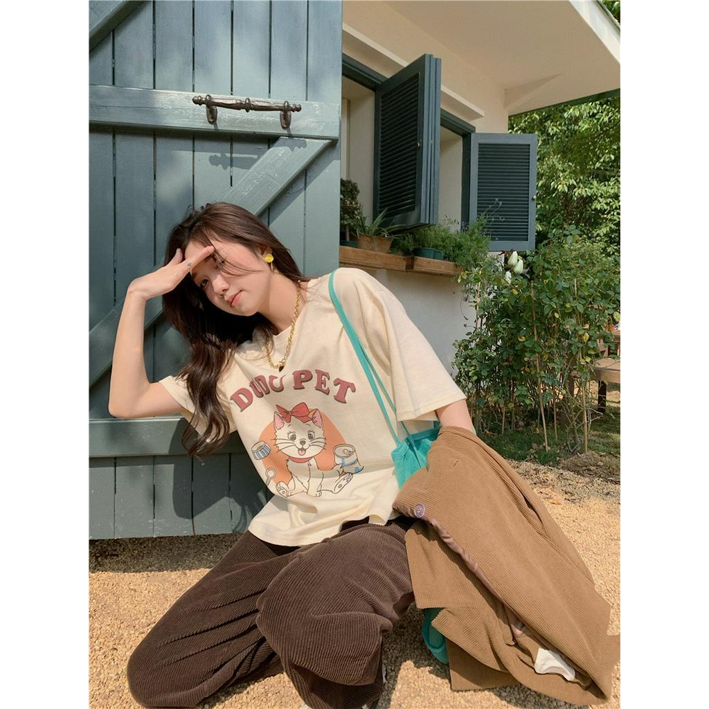 Áo Thun Cotton Nguyên Chất Ngắn Tay In Hình Dễ Thương 61290