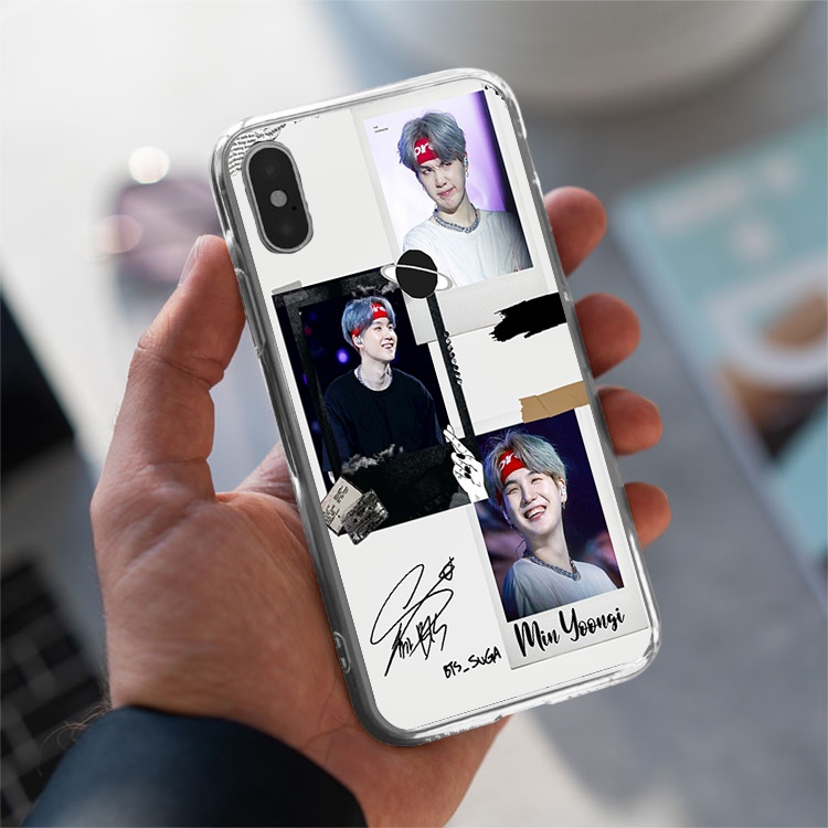 Ốp iphone Min Yoongi dễ thương cho iPhone 8 Plus 7Plus X XR Xs Max 6 6s Plus 11 Pro Max BLUYMIN0012