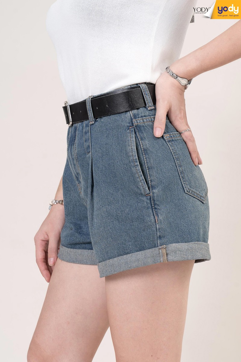Quần short bò nữ YODY thiết kế basic mà vẫn cá tính - trẻ trung - SJN3070 | BigBuy360 - bigbuy360.vn