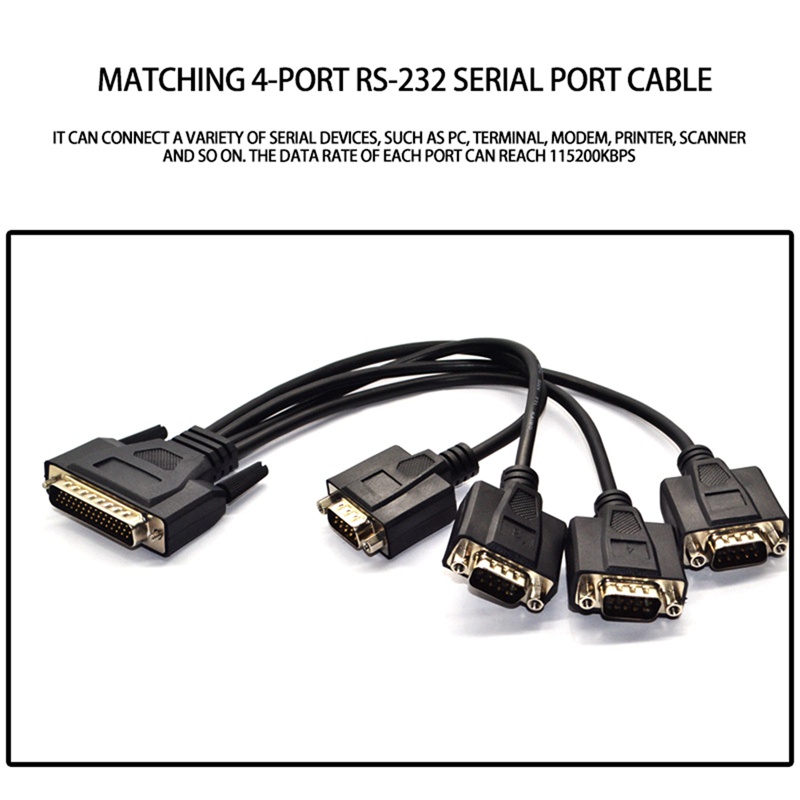 Pcie to 4 Serial Port RS232 9-Pin Expansion Card AX99100 with Cable