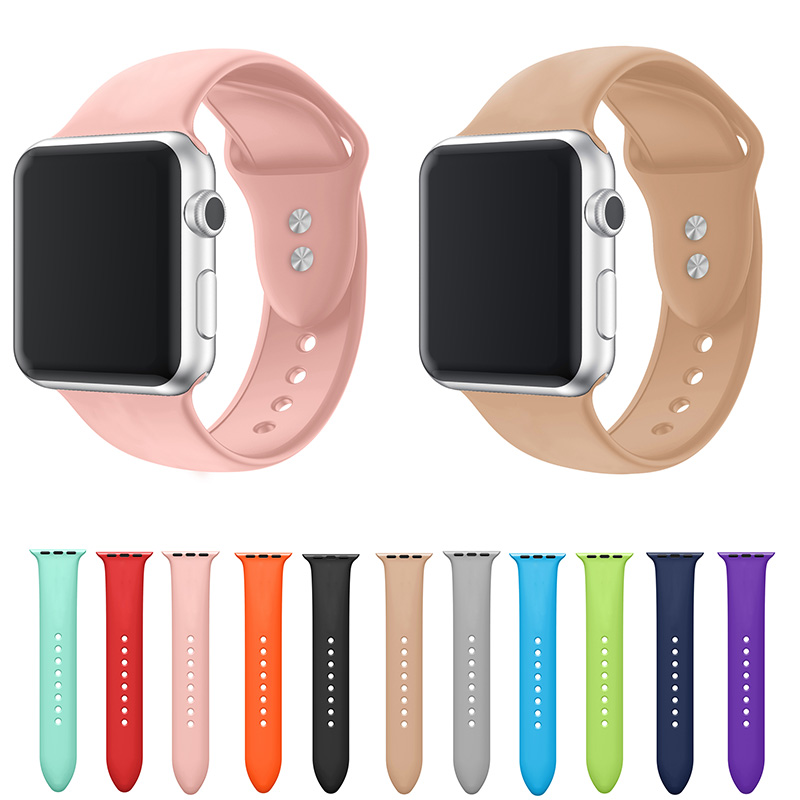 Dây Đeo Silicon Mềm Thoáng Khí Chống Mồ Hôi Cho Đồng Hồ Thông Minh Apple Watch Series 6 5 4 3 2 1 38 / 40 42 / 44mm