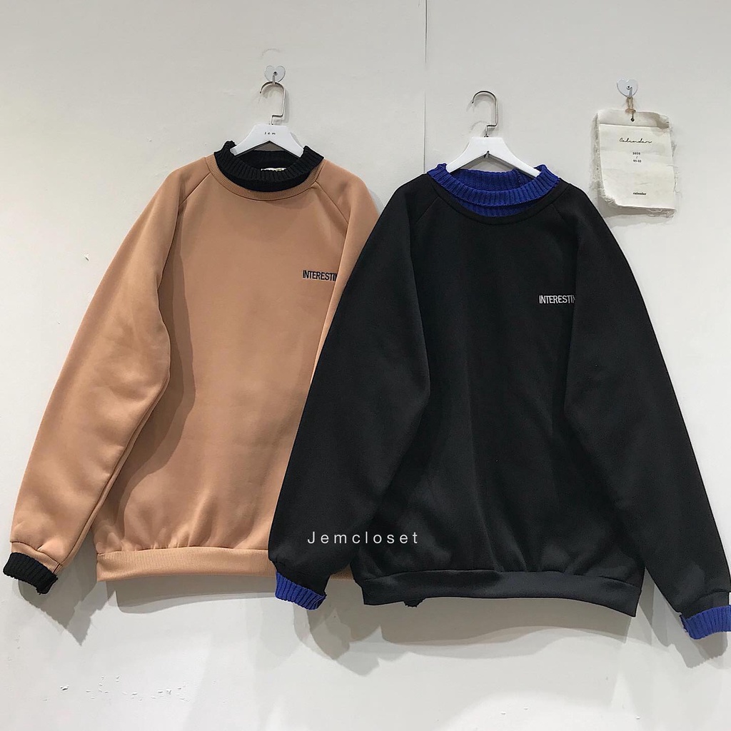 Áo Sweater Nữ Cổ Lọ JEM CLOSET Áo Nỉ Nữ Tay Dài REST Thiết Kế Thêu Chữ Trước Ngực Chất Nỉ Dày Dặn Ấm Áp 1856