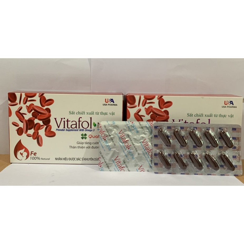 VITAFOL NANO WITH OMEGA 3 sắt chiết xuất từ thực vật ,giúp tăng cường hấp thu ,thân thiện đường tiêu hóa .